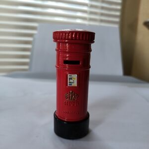 Metal Toy Red Mailbox Pillar Post Box Accent